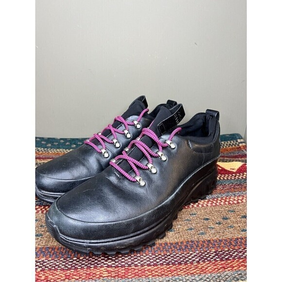 Cole Haan GrandExplore W10845 Black Women's Oxford Boot Leather Lace Up Size 9B - Picture 1 of 11